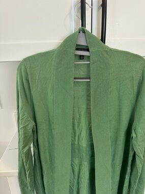 Talbots Mint Green Shawl-Collar Open Cardigan